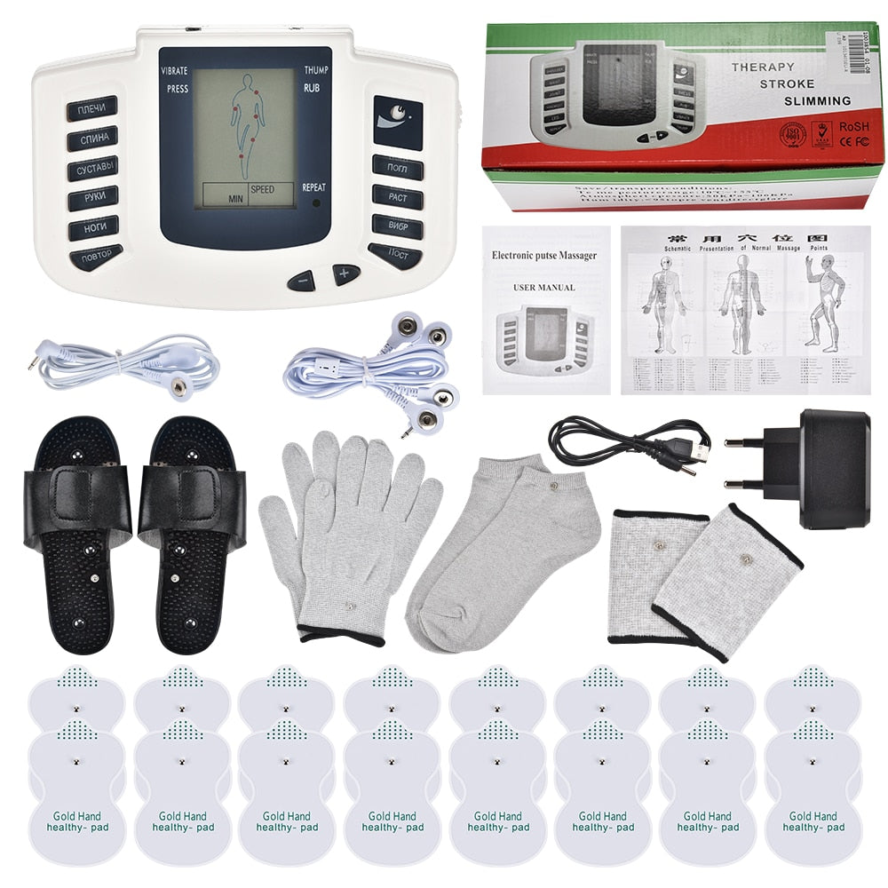 TENS 16 Pads Massage Unit Muscle Stimulator, Full Body Electric Pulse  Acupuncture EMS Massager, Healthy Livin' Solutions