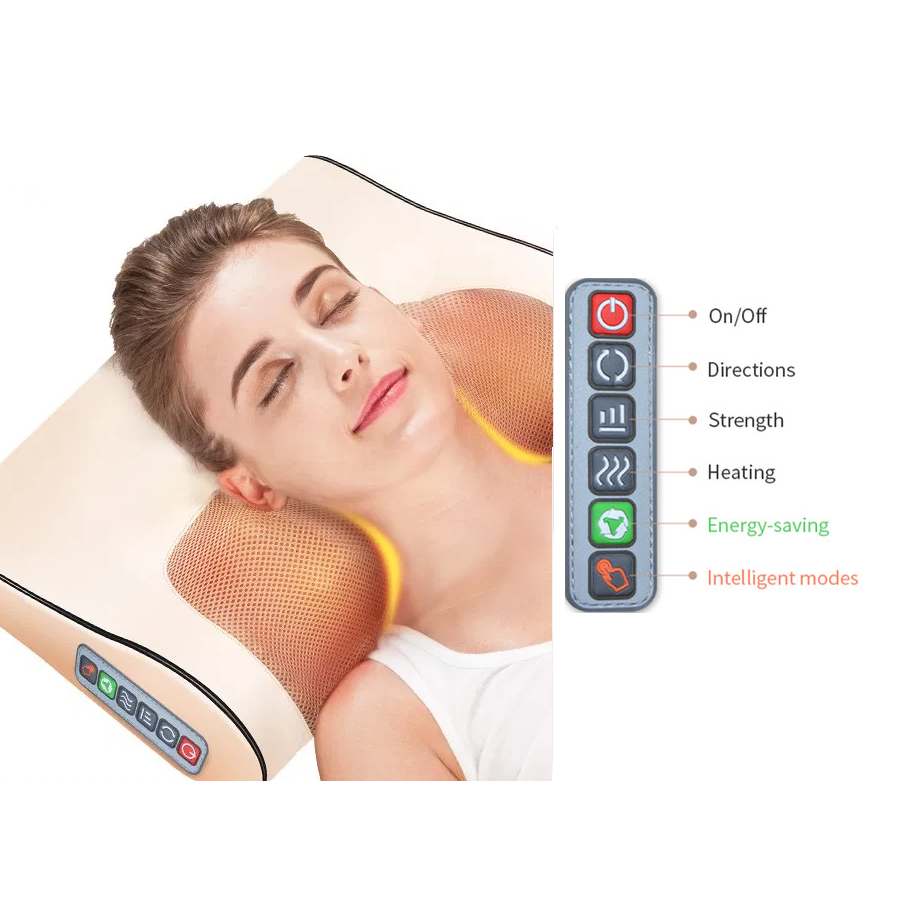 Infrared Rotating Head and Neck Massager Pillow – Healthy Livin' Solutions